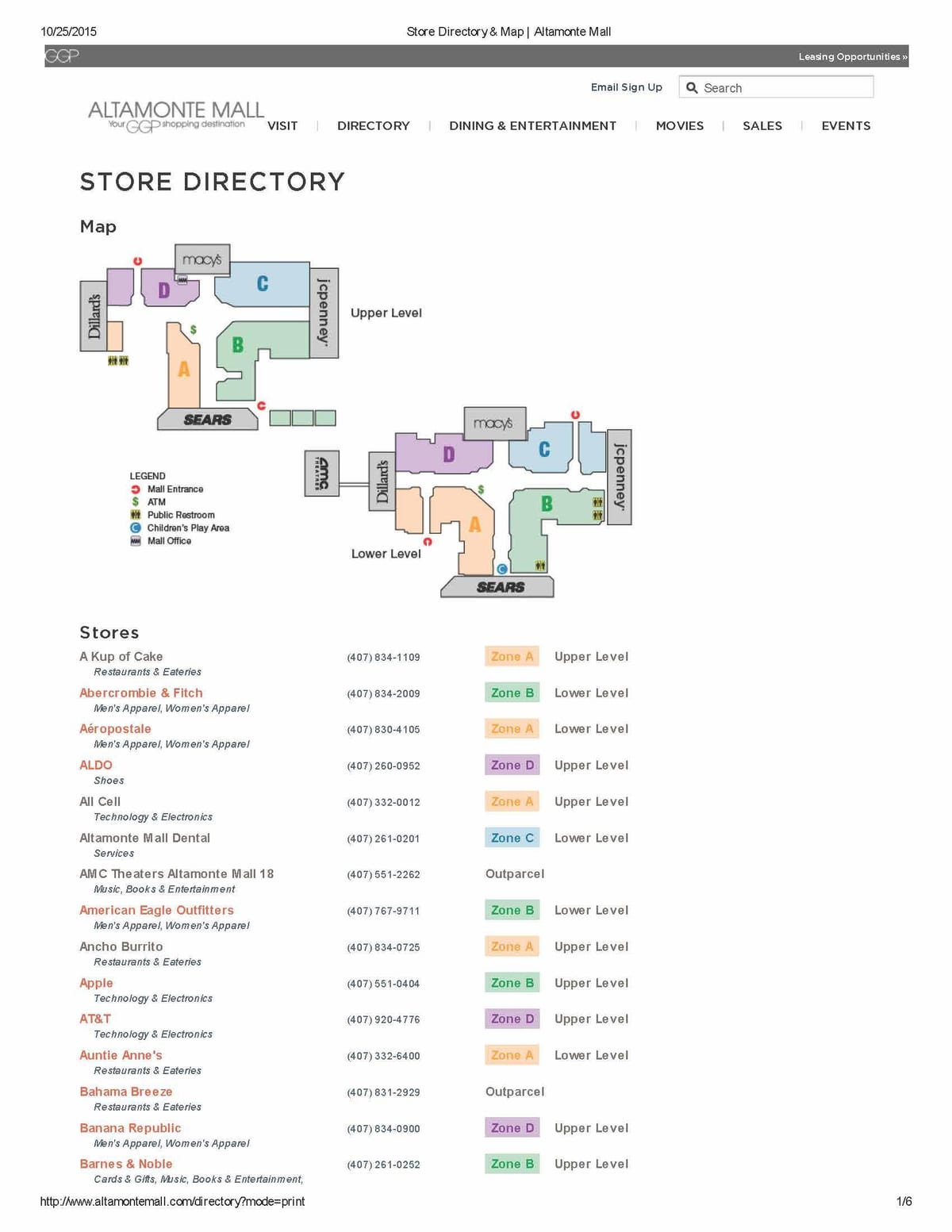 harta e Altamonte mall