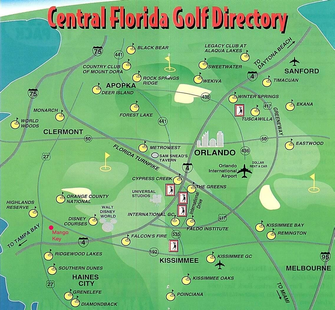 harta e Orlando golf kurse