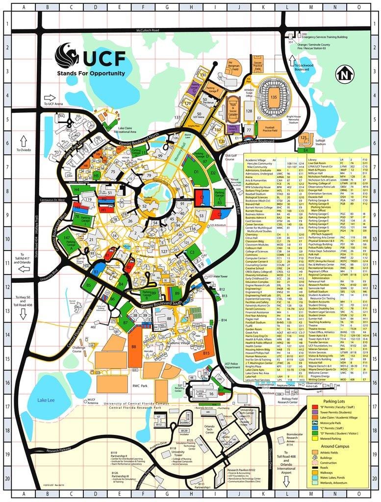 harta e universitetit të central Florida